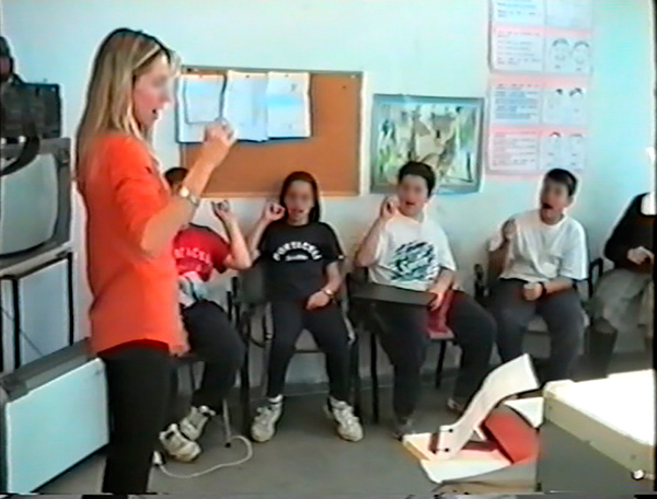 Teacher and students at GestureWay course - early days